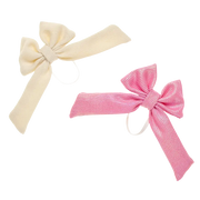 2 pk sløyfer hvit/rosa