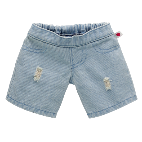 Lyseblå slitte jeans