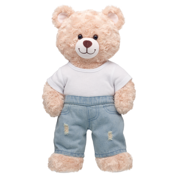 Lyseblå slitte jeans