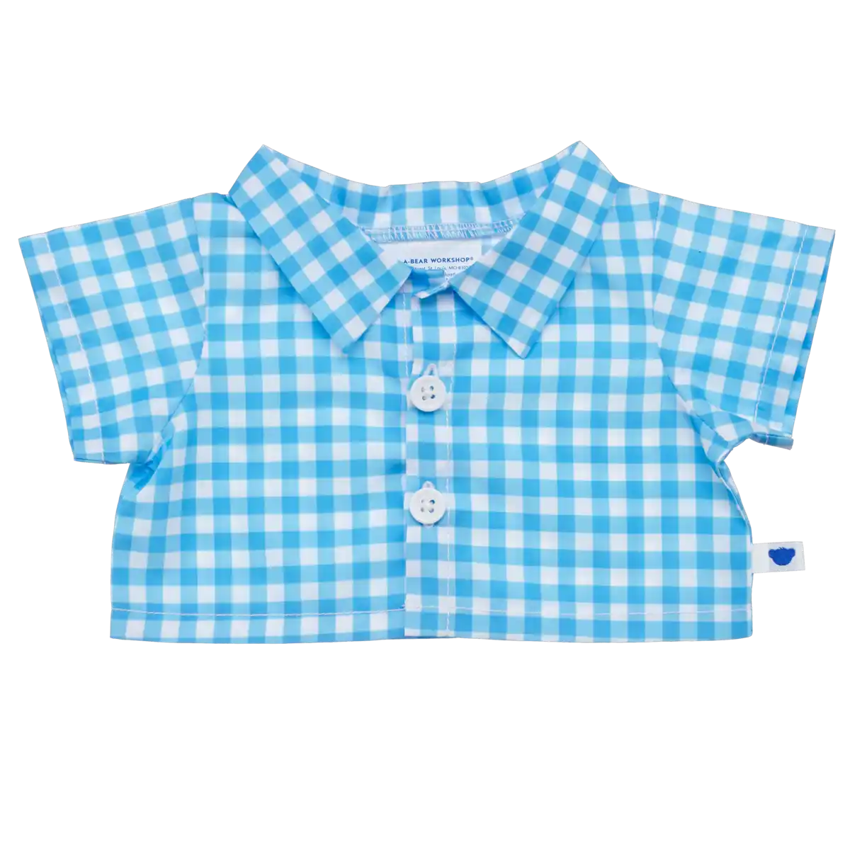 Blå gingham skjorte