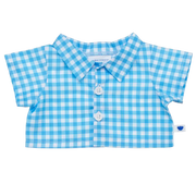 Blå gingham skjorte