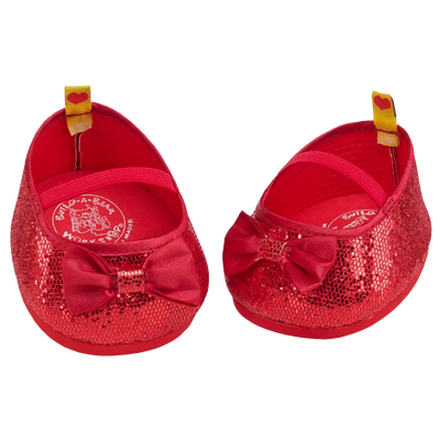 Røde glimmer ballerinasko